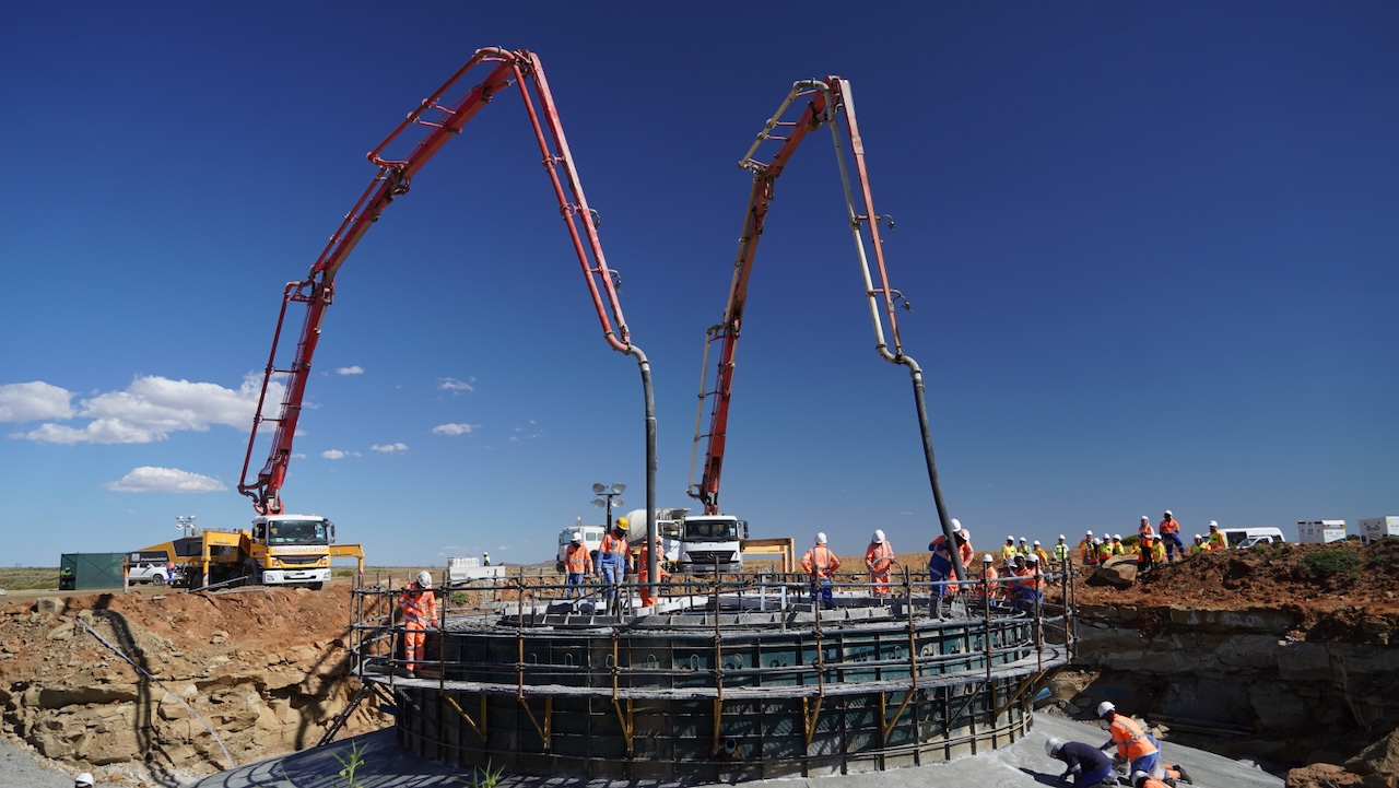 Turbine tower foundation pouring on Koruson 1