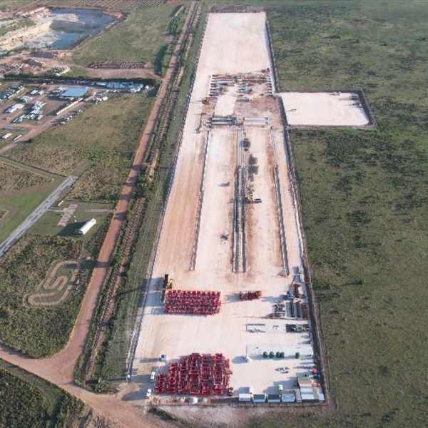 Factory footprint after earthworks completion